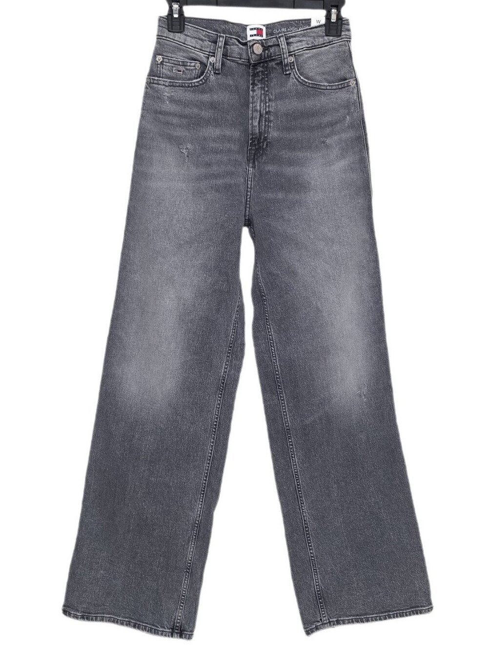 Tommy Hilfiger Women's Claire High Rise Wide Leg Jeans 90's Style Gray 27W×32L